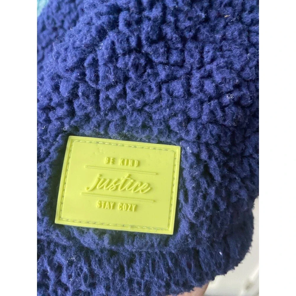 Justice Fleece Quarter Zip Sweater Girl 14 Sherpa Multi Pullover Colorblock